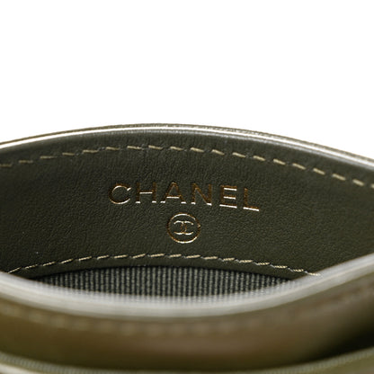 Chanel Lambskin Quilted Chanel 19 Card Holder Khaki 6 of 9