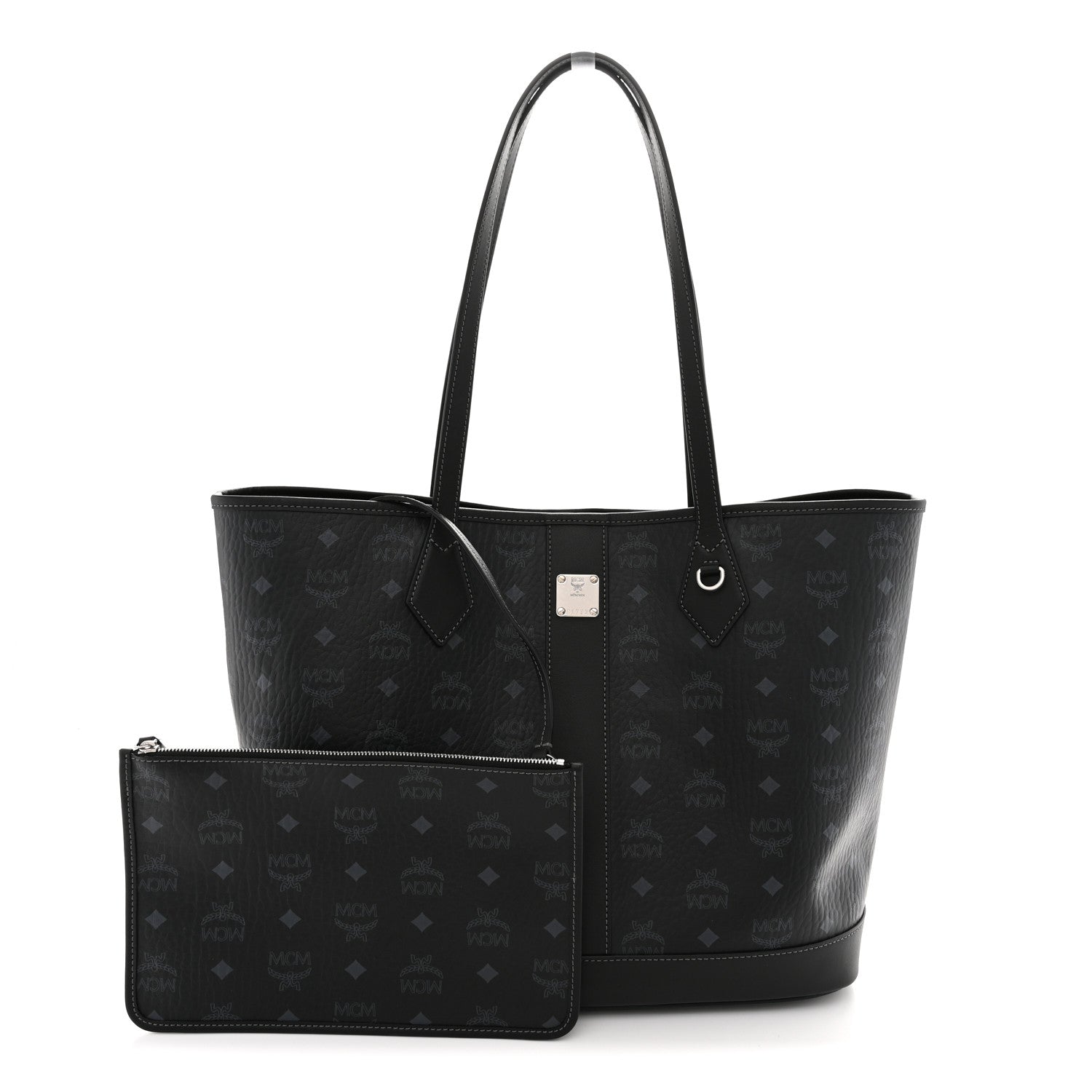 MCM Visetos Medium New Liz Shopper Tote Black 3 of 11