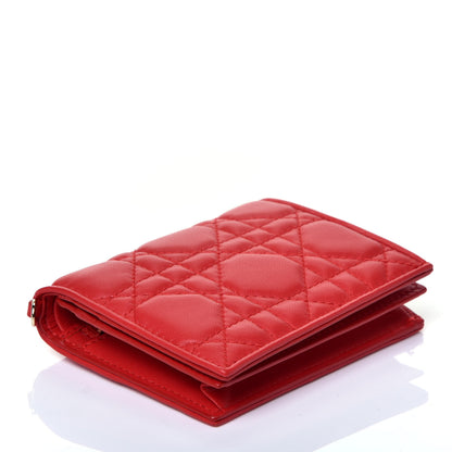 Christian Dior Lambskin Cannage Mini Lady Dior Wallet Red 4 of 8
