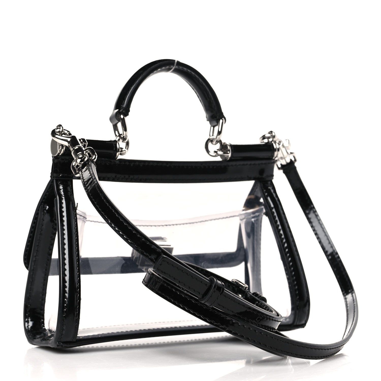 Dolce & Gabbana PVC Small Miss Sicily Satchel Transparent Black 3 of 8