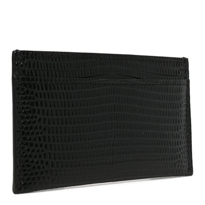 Chanel Lizard Embossed Card Holder Black 3 of 8