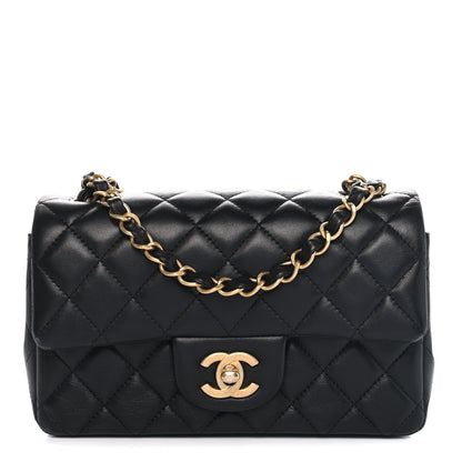 Chanel Lambskin Quilted Mini Rectangular Flap Black 1 of 13