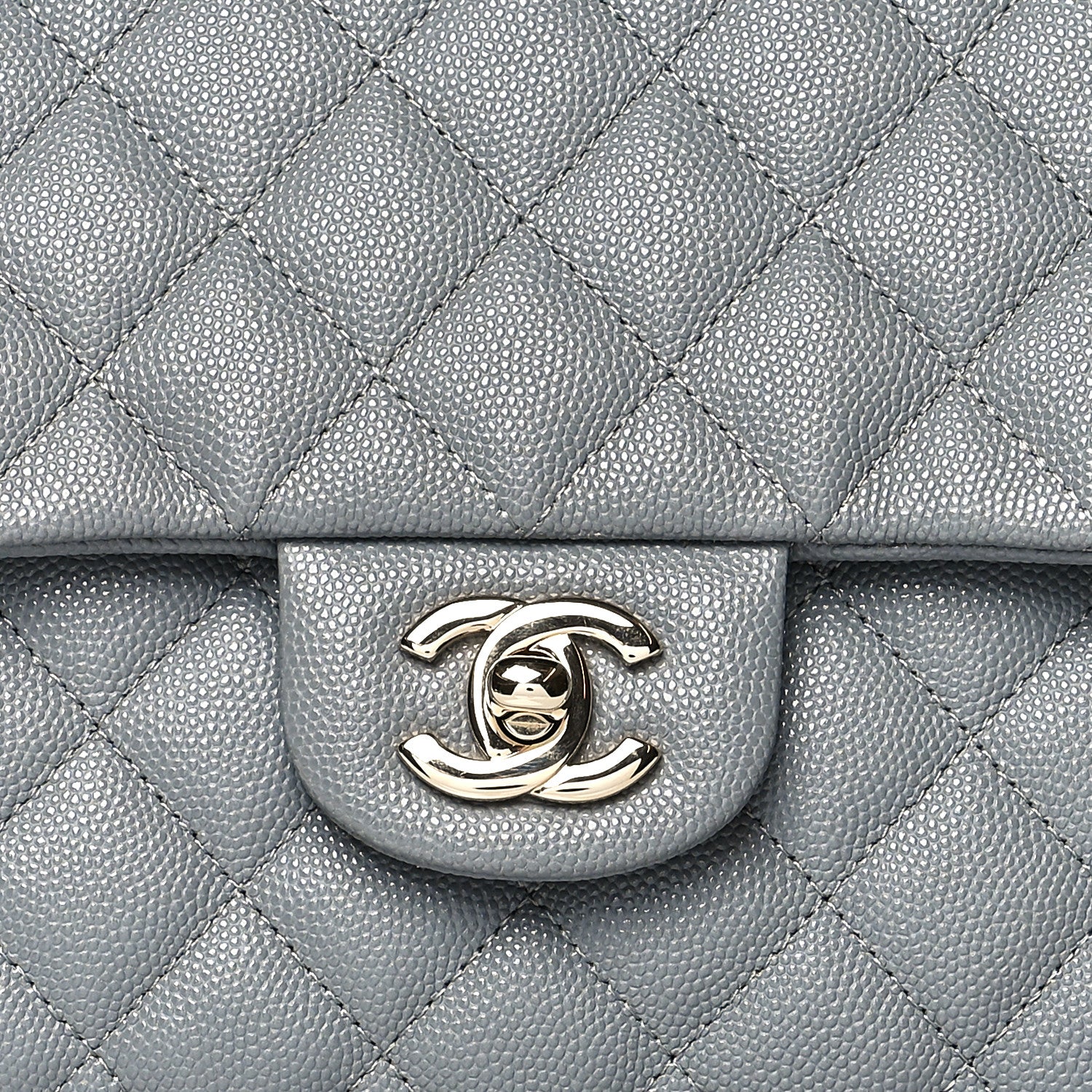 Chanel Caviar Quilted Flap Clutch Grey 8 of 11