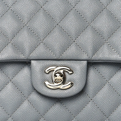 Chanel Caviar Quilted Flap Clutch Grey 8 of 11