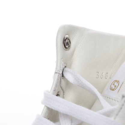 Gucci Calfskin Miro Soft Mens Glow Light High Top Sneakers 8.5 White Gold 12 of 16