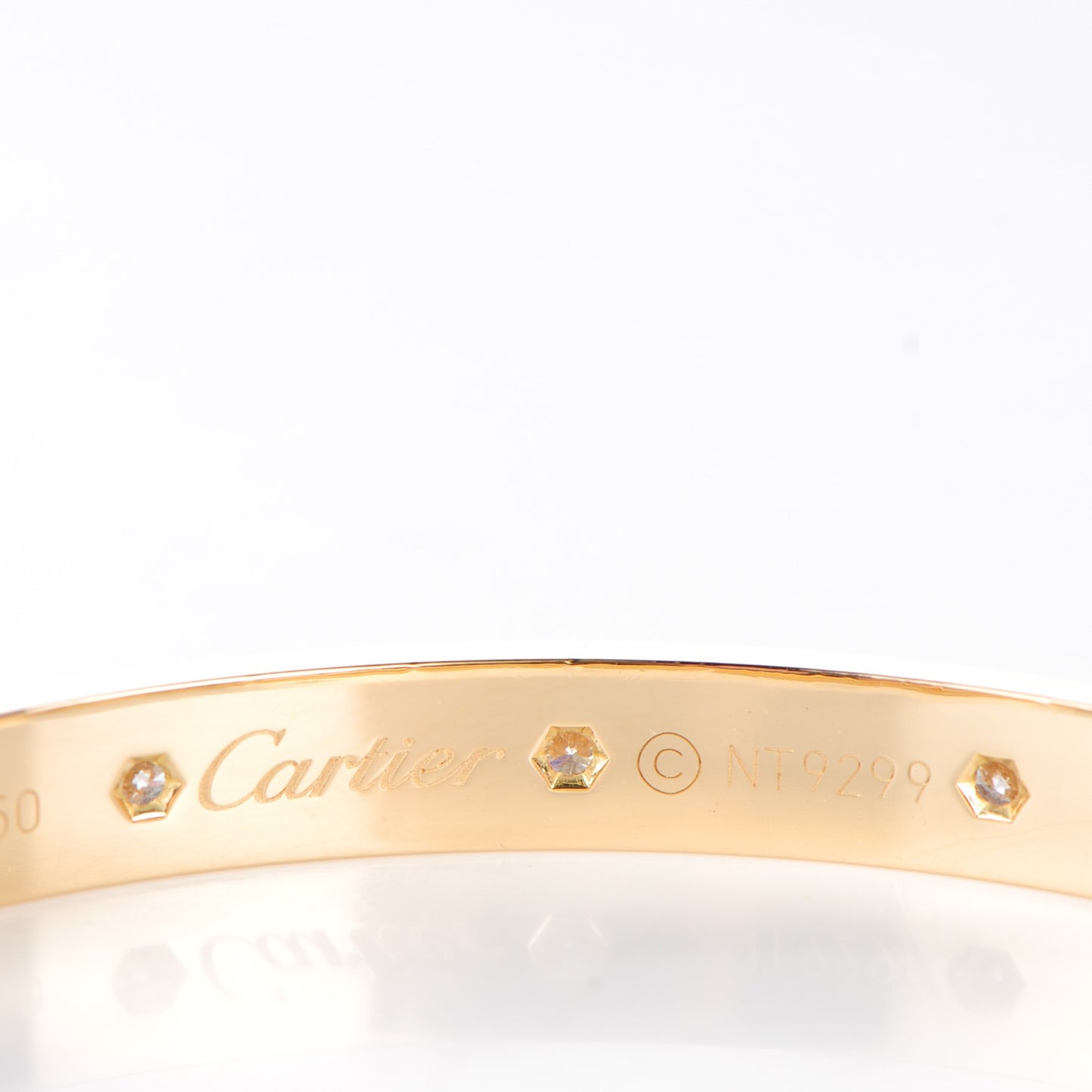 18K Yellow Gold 10 Diamond LOVE Bracelet 16