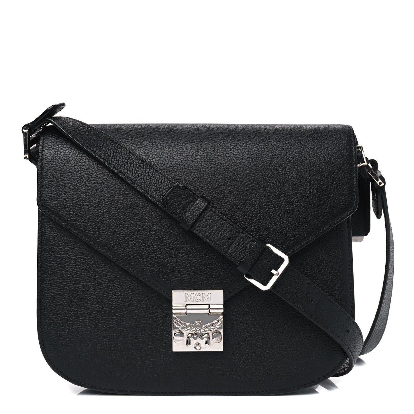 Grained Calfskin Patricia Park Avenue Crossbody Bag Black