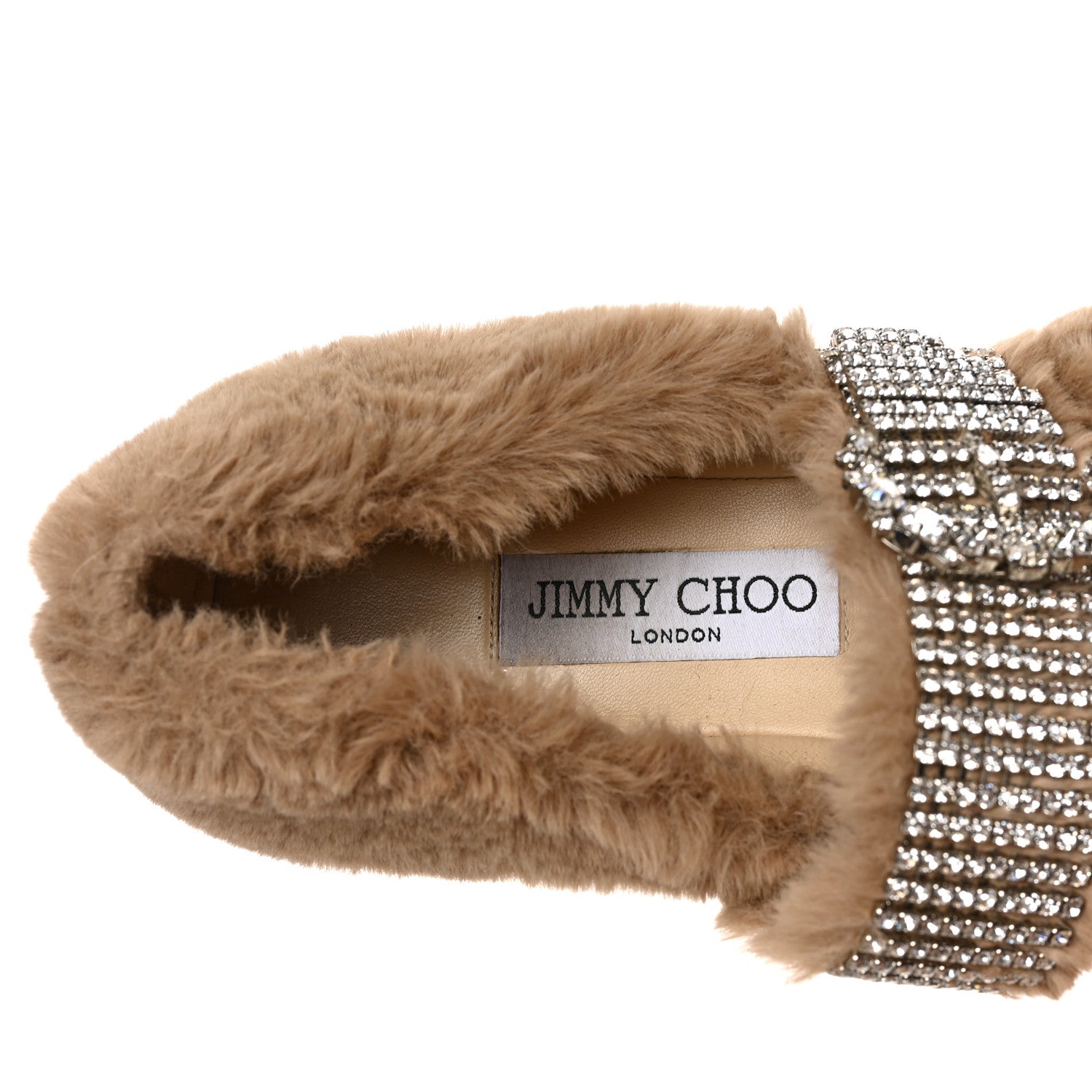 Jimmy Choo Faux Fur Crystal Krista Flats 36 Teddy 7 of 7