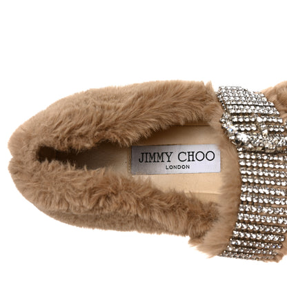 Jimmy Choo Faux Fur Crystal Krista Flats 36 Teddy 7 of 7