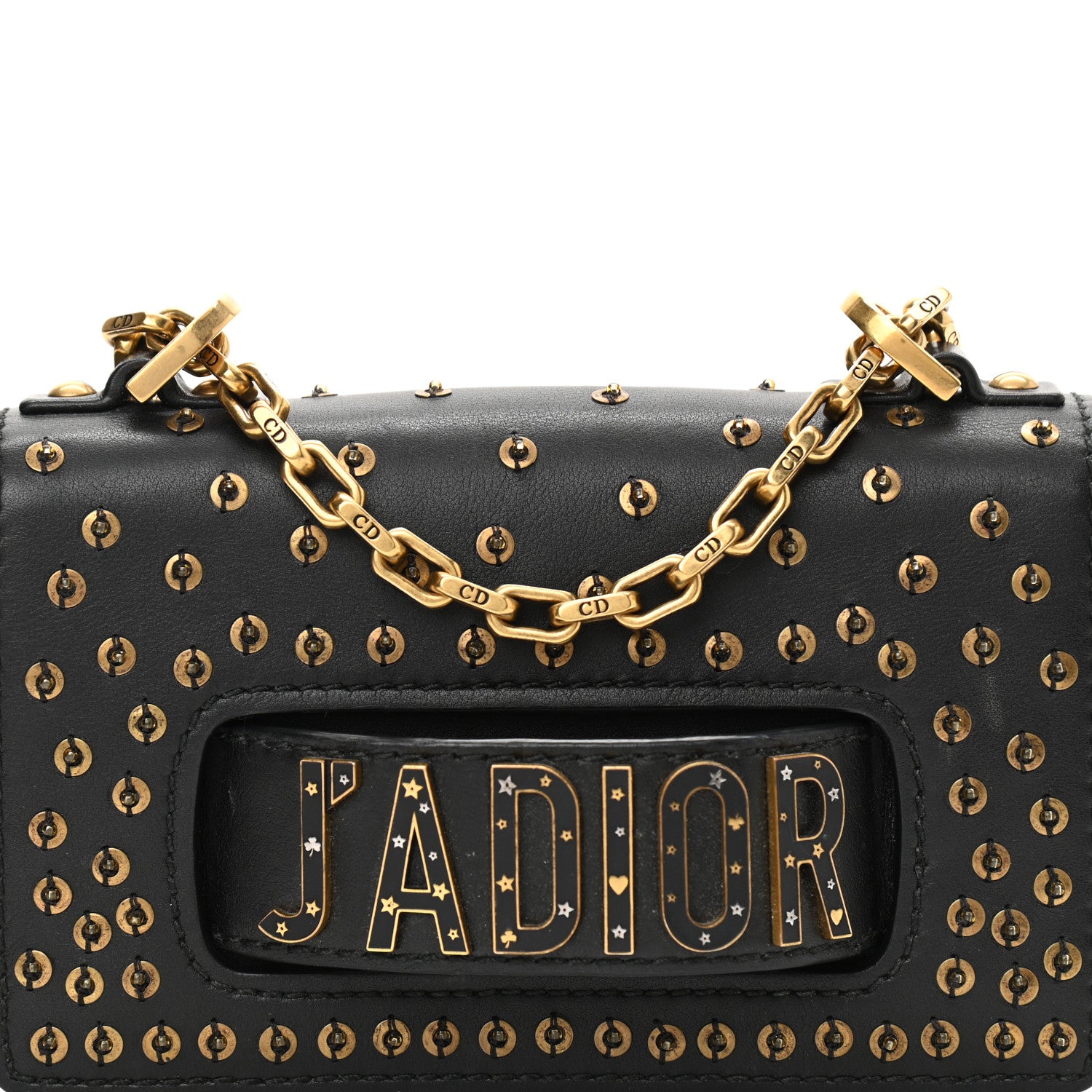 Christian Dior Calfskin Studded Mini J'Adior Chain Flap Bag Black 7 of 11