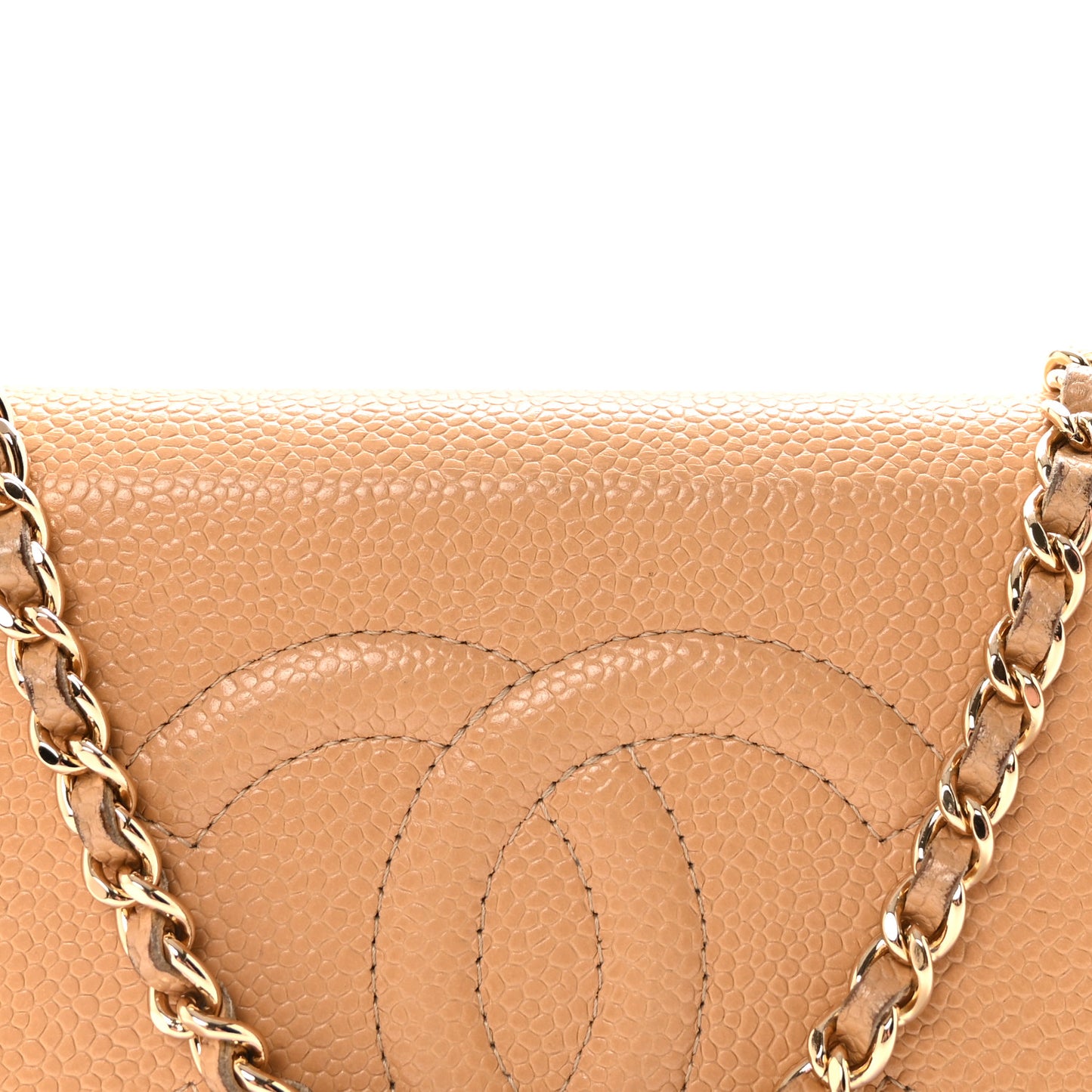 Caviar Timeless CC Wallet on Chain WOC Beige