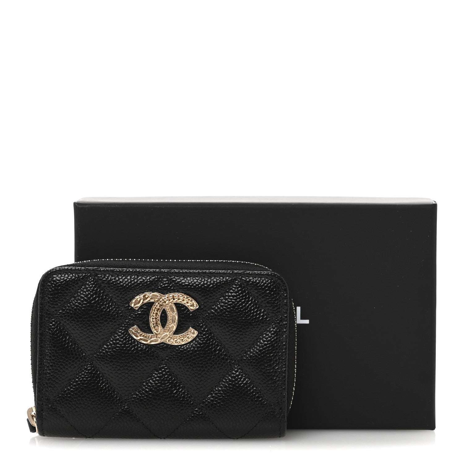 Chanel Caviar Quilted Multi Chain CC Zip Coin Purse Black 9 of 9
