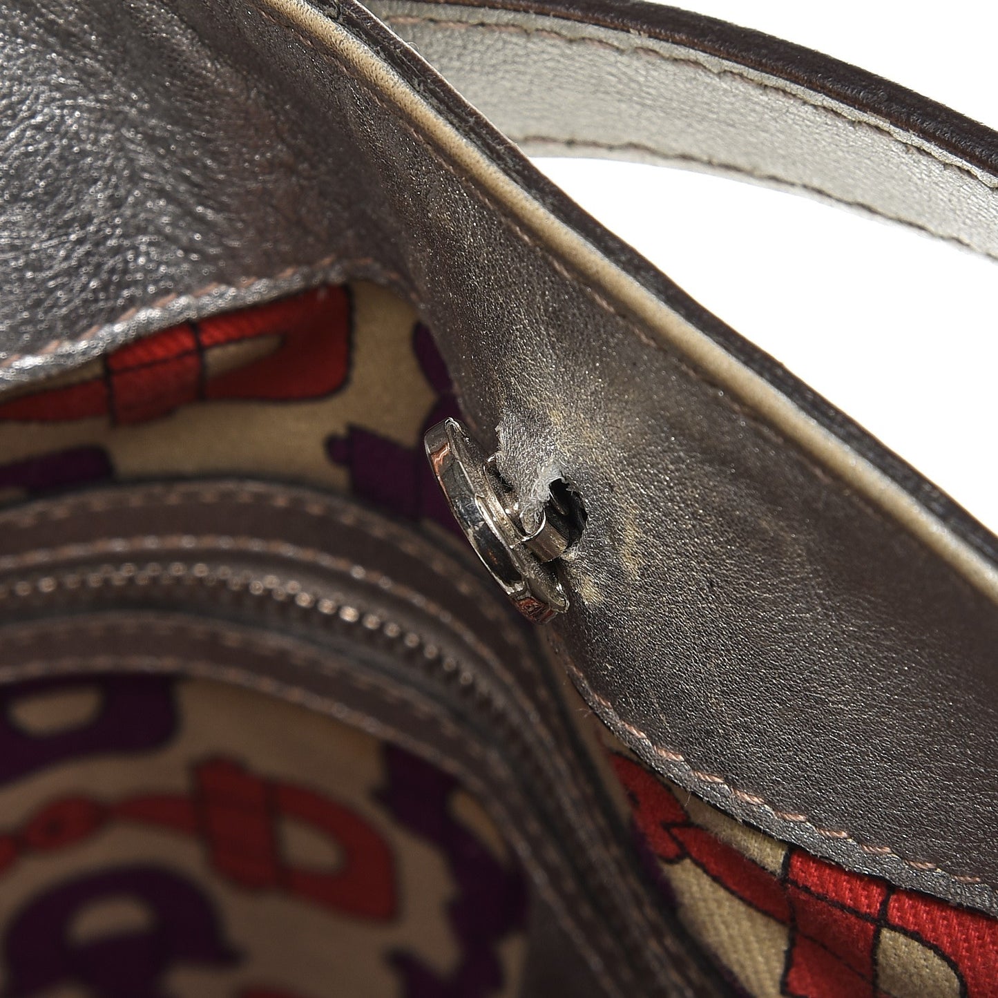 Guccissima Medium Britt Tote Silver
