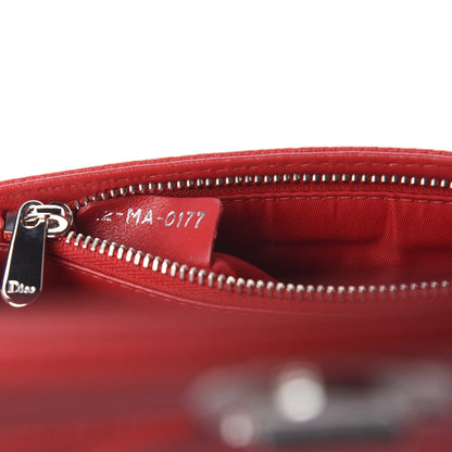 Christian Dior Grained Calfskin Diorama Wallet on Chain Pouch Rouge Vif 10 of 14