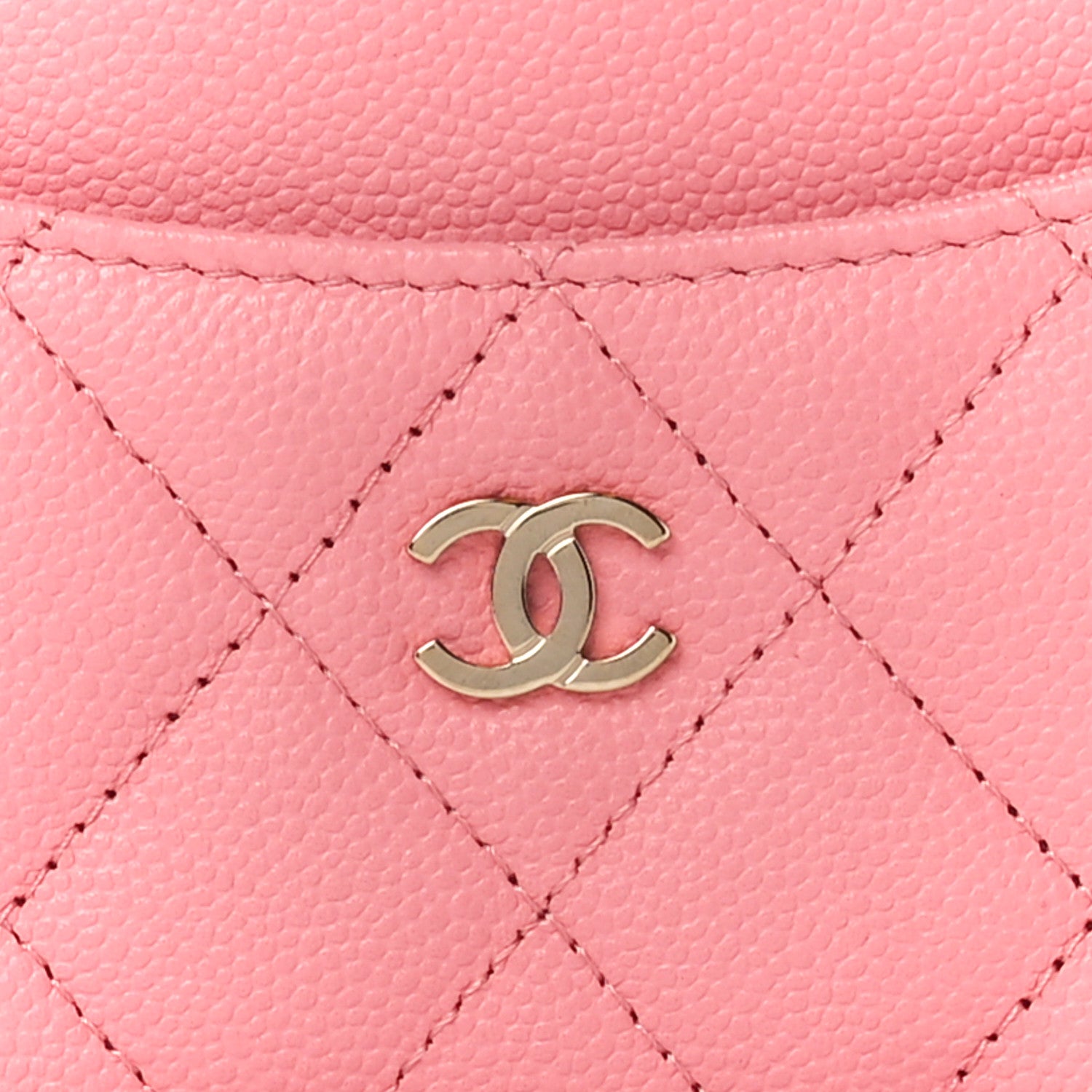 Chanel Caviar Quilted CC Zip Around Card Holder Pink 8 of 11