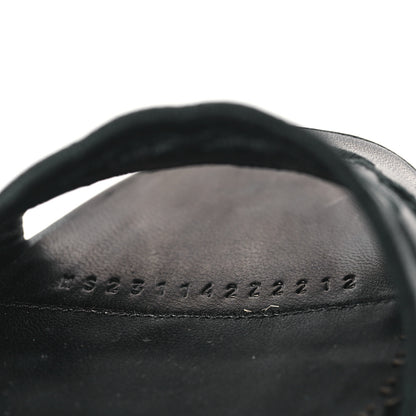 Hermes Lambskin Embroidered Gwladys Sandals 37.5 Black 8 of 9