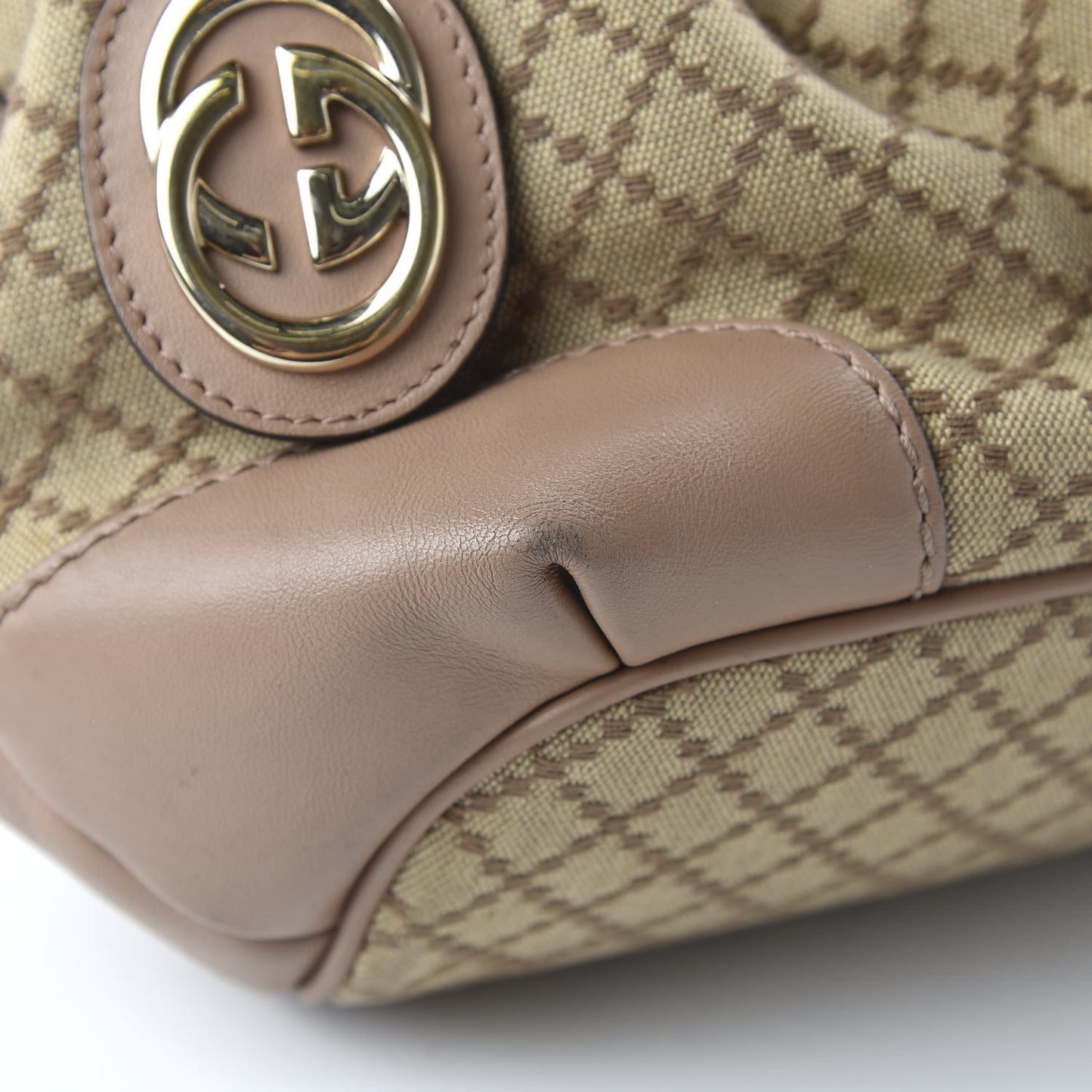 Diamante Medium Sukey Top Handle Bag Beige Pink