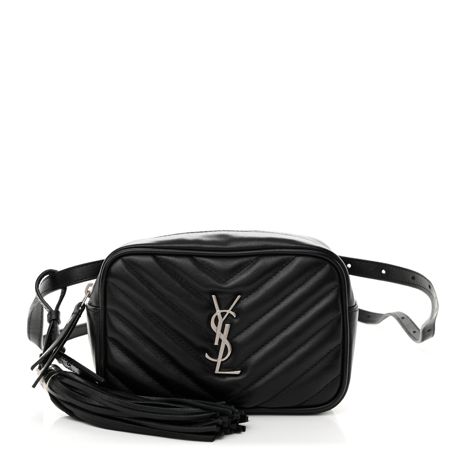 Saint Laurent Calfskin Matelasse Monogram Lou Belt Bag Black 1 of 10