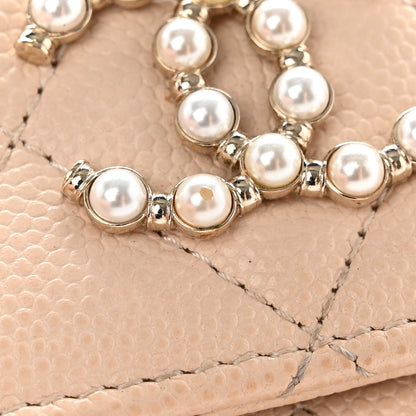 Chanel Caviar Pearl Quilted Coco Candy Flap Card Holder Beige 12 of 15