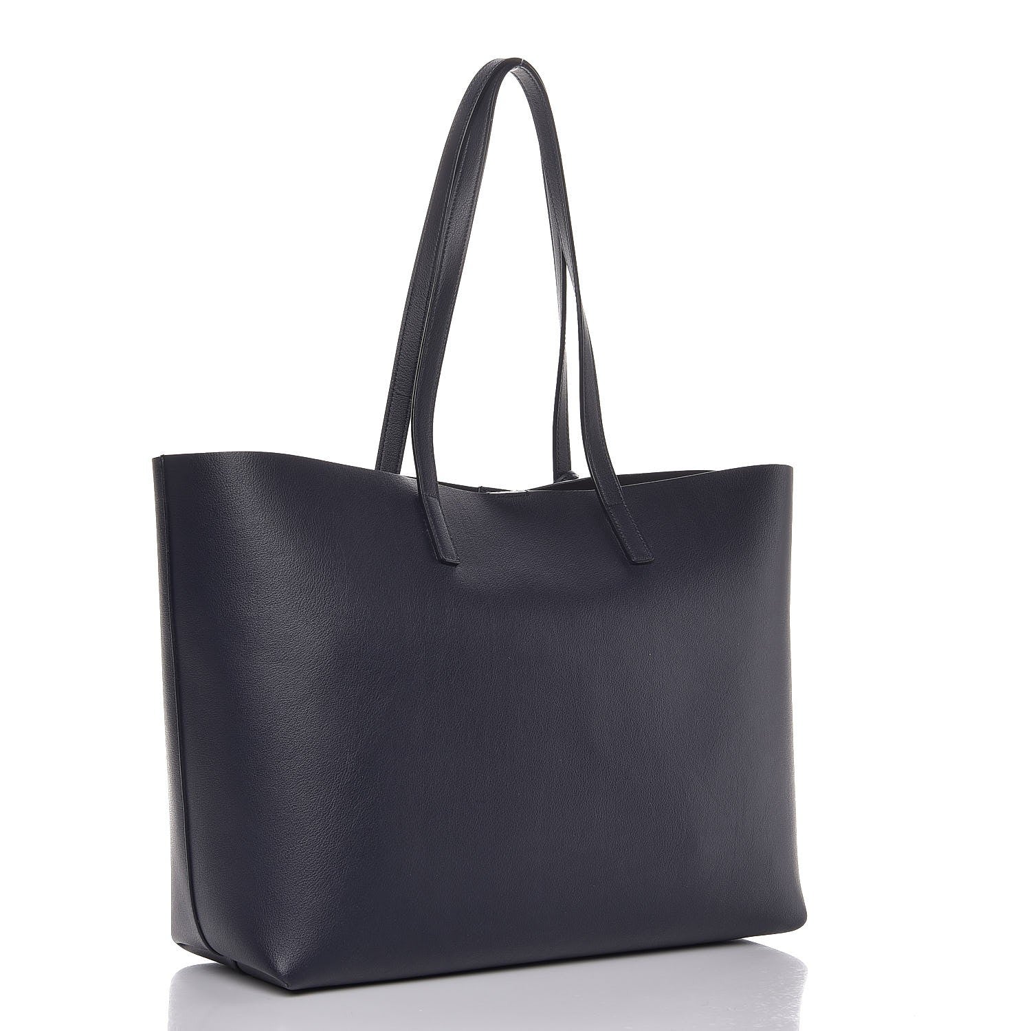 Saint Laurent Calfskin Large Shopping Tote Deep Marine 3 of 9