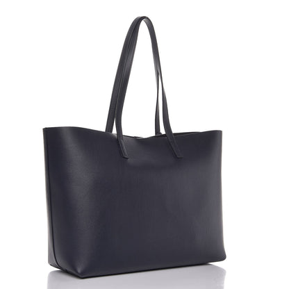 Saint Laurent Calfskin Large Shopping Tote Deep Marine 3 of 9
