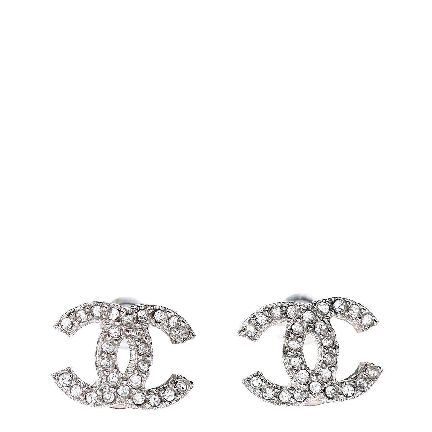 Crystal CC Earrings Silver