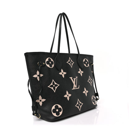 Louis Vuitton Empreinte Monogram Giant Neverfull MM Black Beige 3 of 8