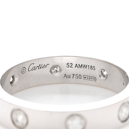 Cartier 18K White Gold 8 Diamond 4mm Wedding Band LOVE Ring 52 6 4 of 4