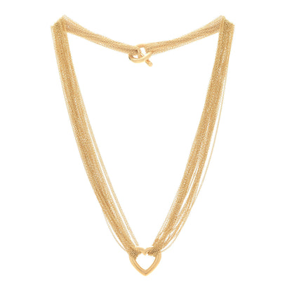 Tiffany 18K Yellow Gold Heart Multi Chain Toggle Necklace 3 of 5