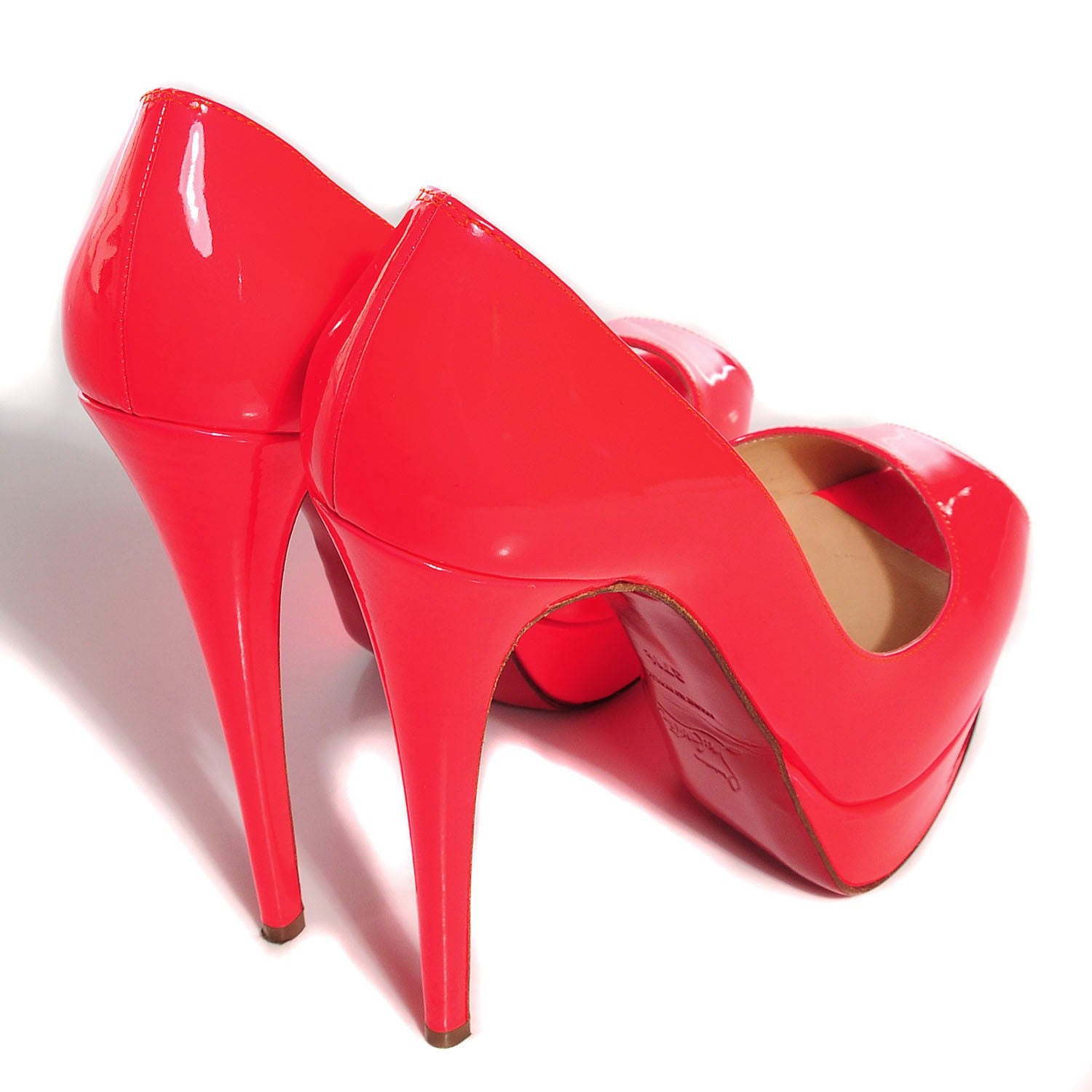 Christian Louboutin Patent Lady Peep 150 Pumps 37.5 Rose Paris 4 of 7