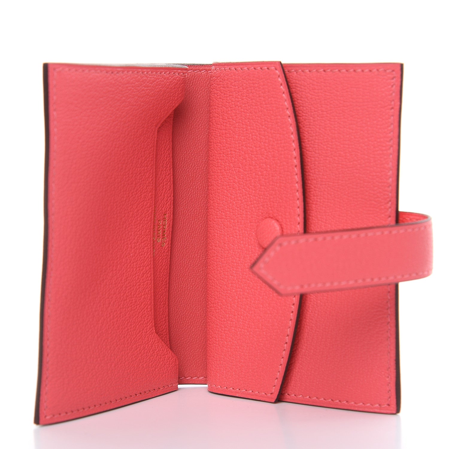 Hermes Chevre Mysore Mini Bearn Wallet Rose Lipstick 5 of 8