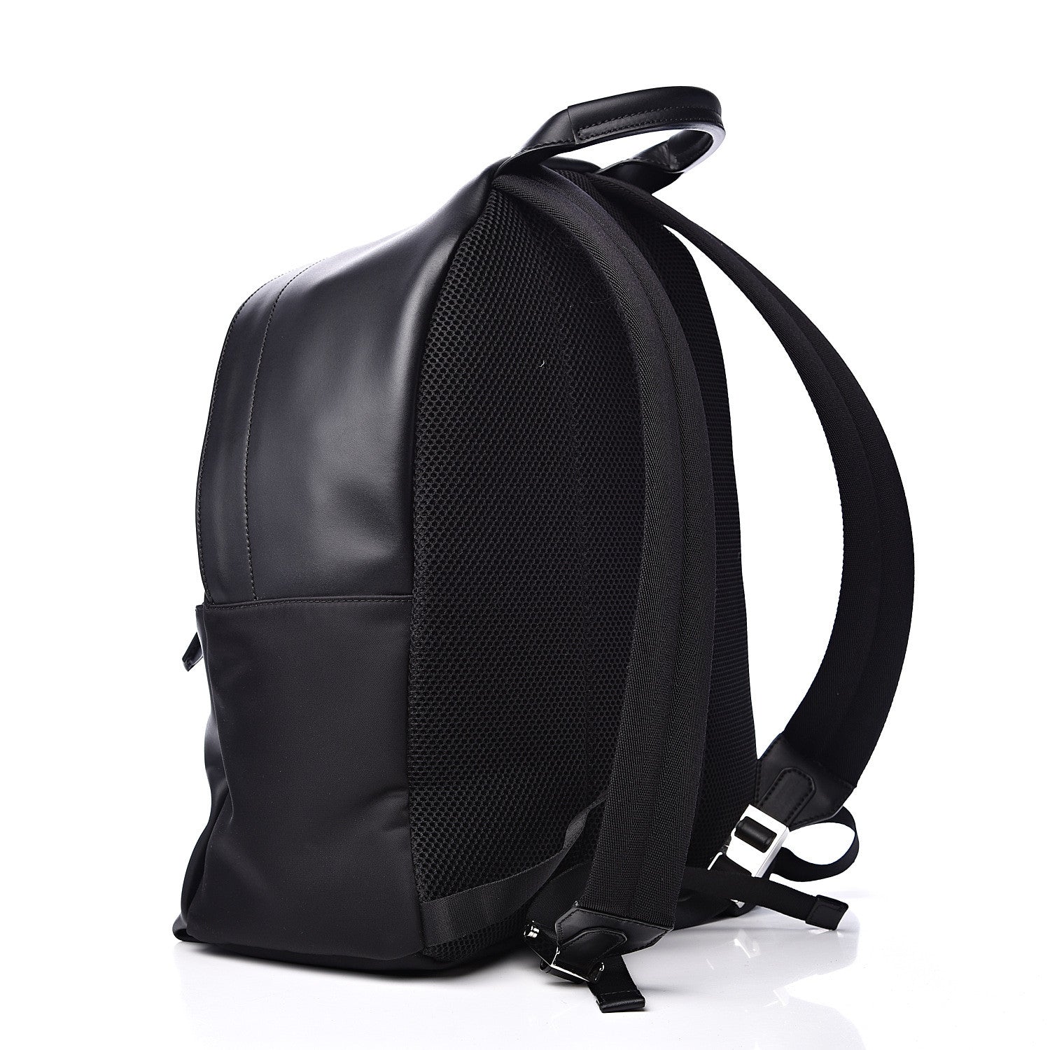 Fendi Nylon Vitello Liberty Metal Monster Eyes Rounded Backpack Black 2 of 8