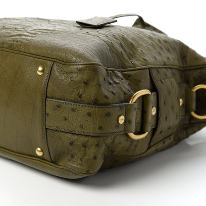 Saint Laurent Ostrich Muse Messenger Bag Green 7 of 10