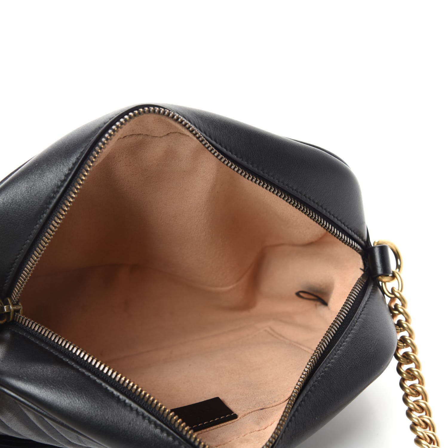 Gucci Calfskin Matelasse Small GG Marmont Chain Shoulder Bag Black 5 of 12