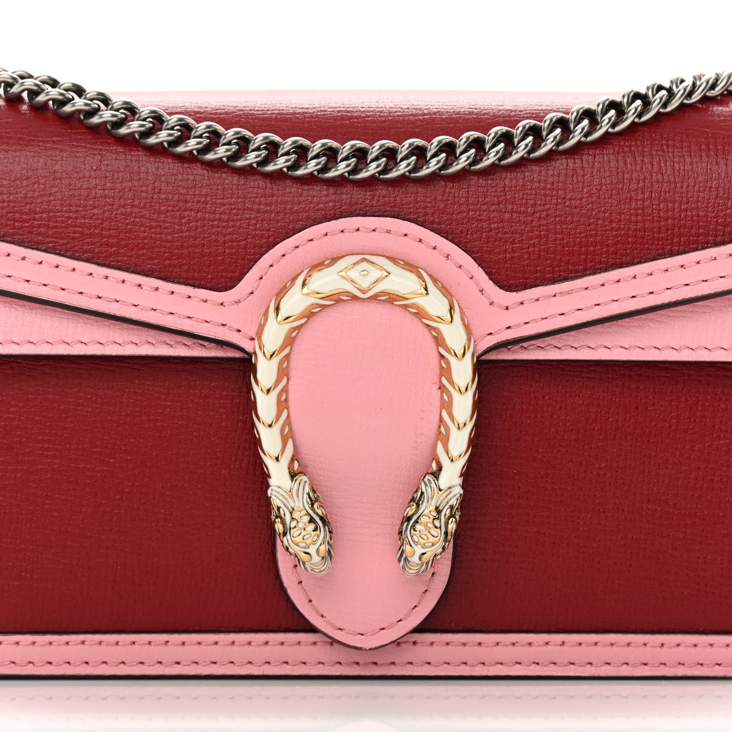 Gucci Azalea Calfskin Enamel Super Mini Dionysus Shoulder Bag New Cherry Red Wild Rose Off White 7 of 15