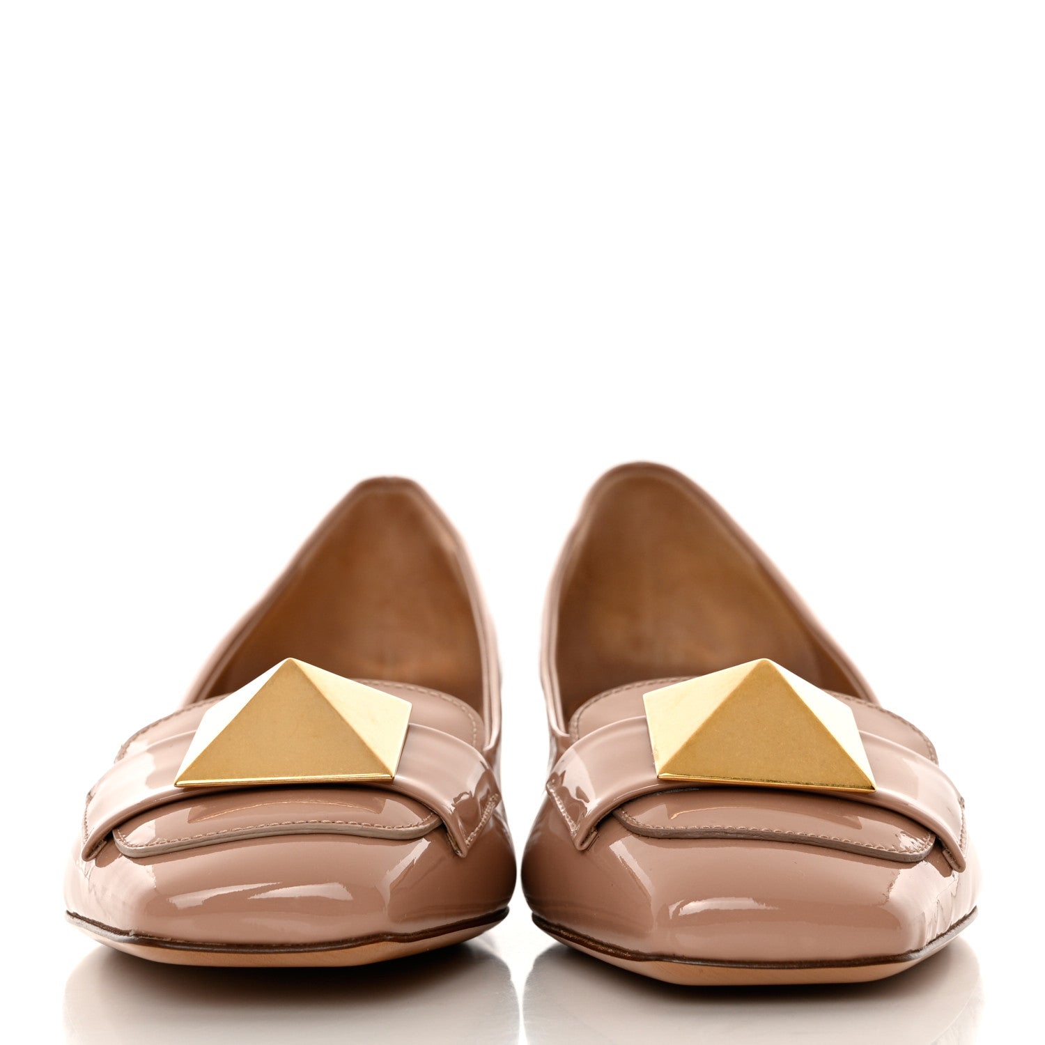 Valentino Garavani Patent One Stud Ballerina 20mm Flats 41 Rose Cannelle 2 of 9