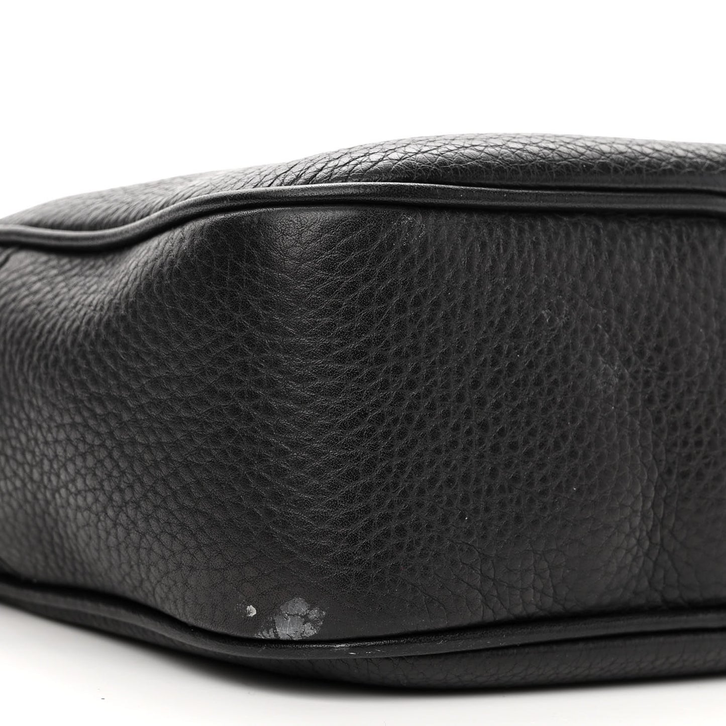 Pebbled Calfskin Small Soho Disco Bag Black