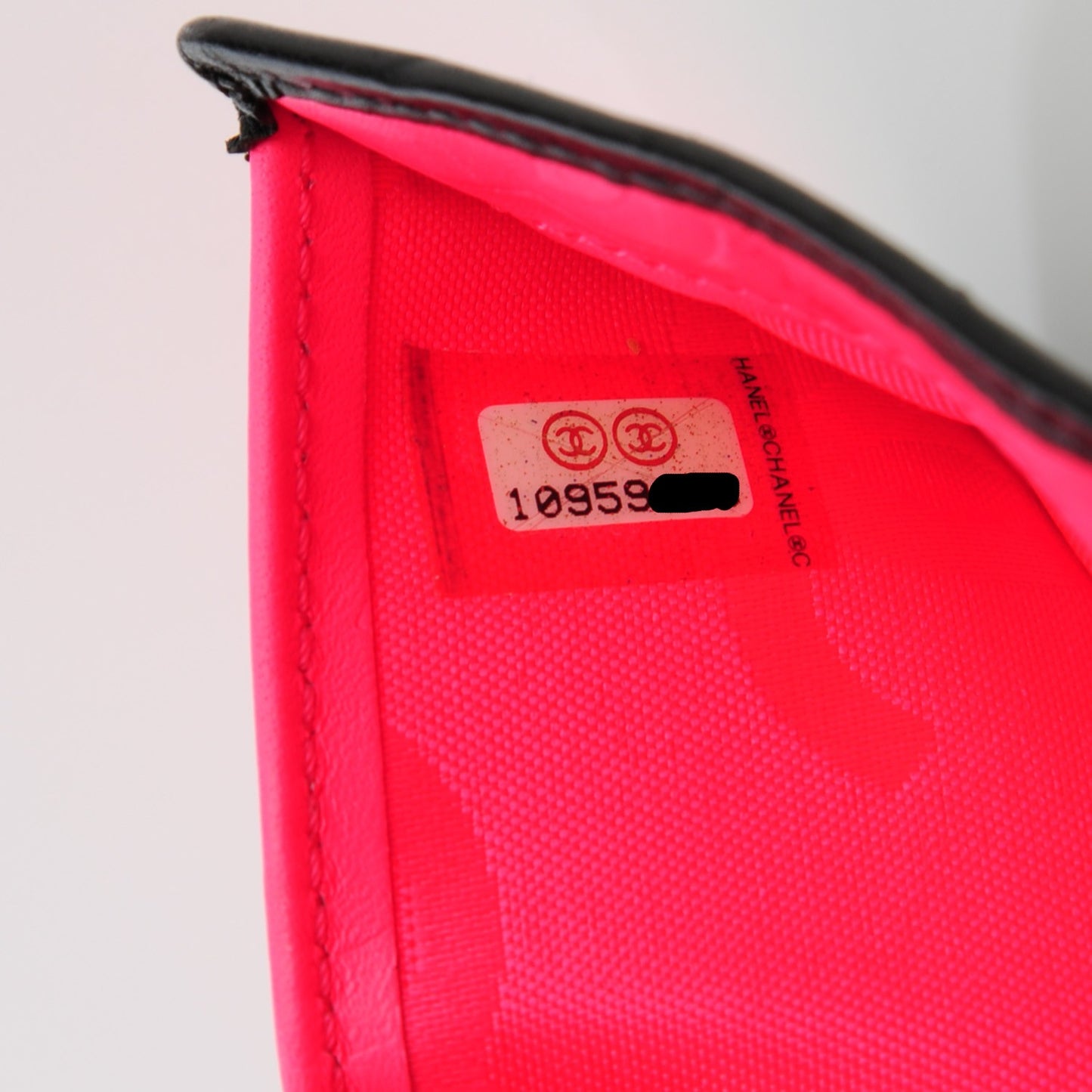 Calfskin Quilted Cambon Bi-Fold Wallet Black