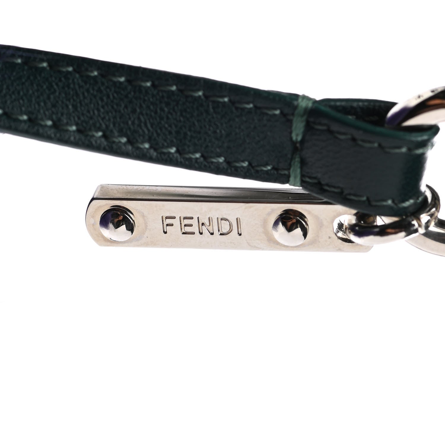 Fendi Fox Fur Shiny Nappa Rainbow Pom Pom Bag Charm Ametista Multicolor Grigio 3 of 5