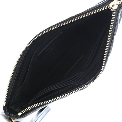 Saint Laurent Calfskin Matelasse Chevron Monogram A5 Wristlet Black 4 of 4