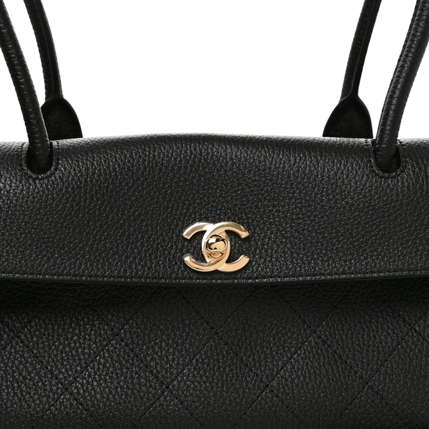 Grained Calfskin Urban Essentials Small Shopping Bag Black