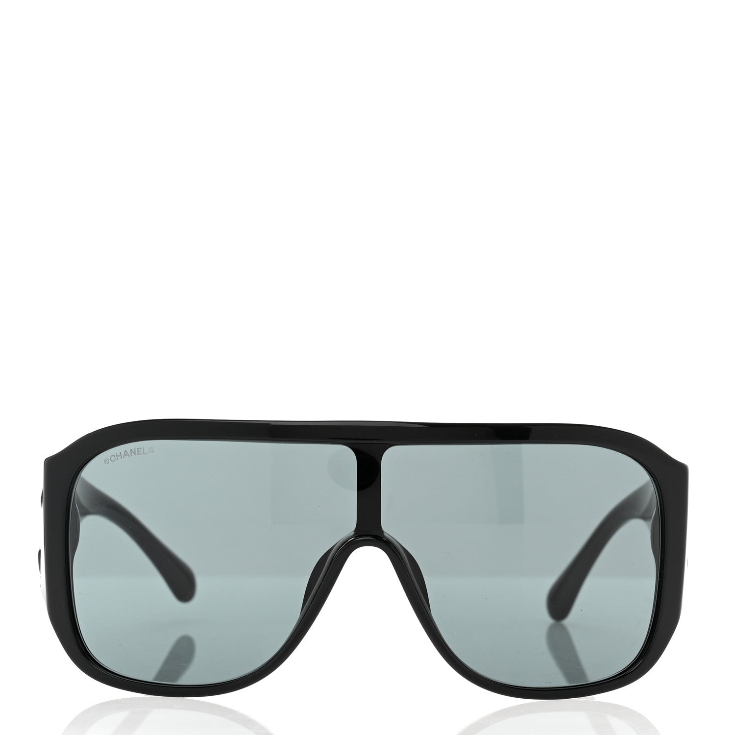Chanel Acetate Crystal CC Shield Sunglasses 5466-B-A Black 2 of 8