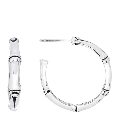 John Hardy Sterling Silver Small Bamboo Hoop Earrings 1 of 5