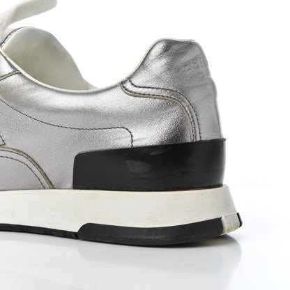 Hermes Metallic Nappa Womens Trail Sneakers 37 Gris Argente 13 of 22