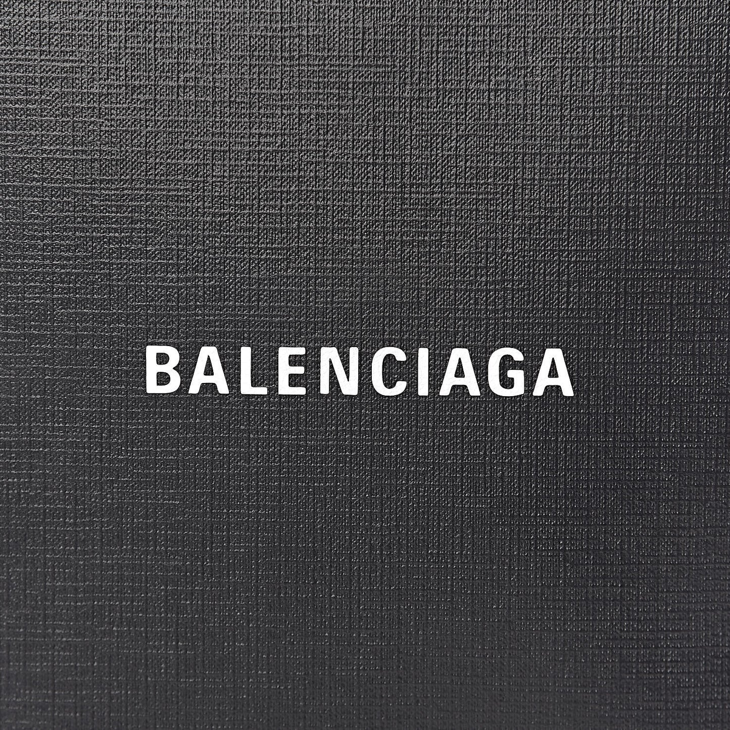 Squared Calfskin Logo Shopping Envelope Clutch Black