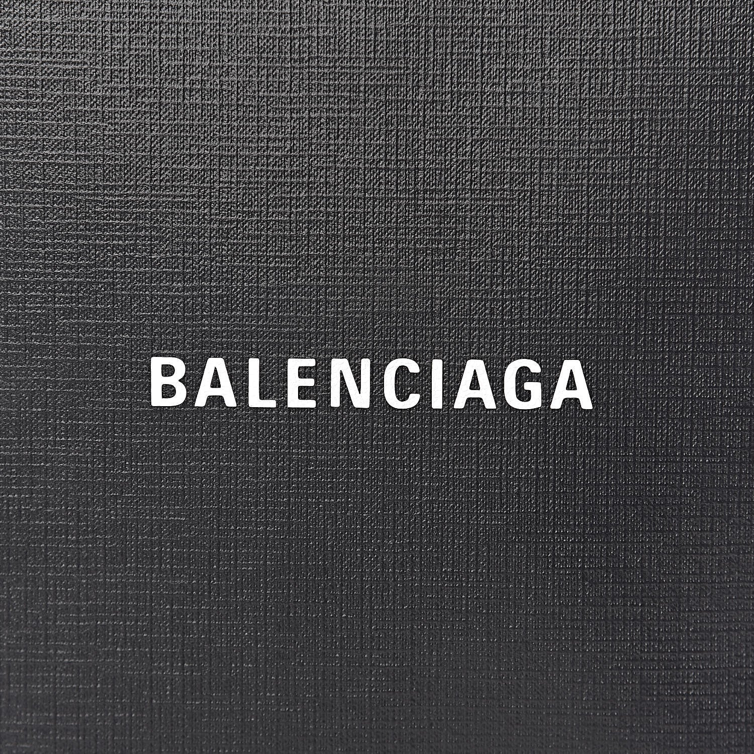 Balenciaga Squared Calfskin Logo Shopping Envelope Clutch Black 8 of 8
