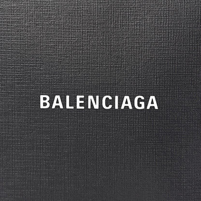 Balenciaga Squared Calfskin Logo Shopping Envelope Clutch Black 8 of 8