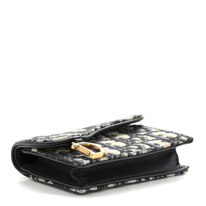 Christian Dior Oblique Saddle Card Holder Blue 4 of 11