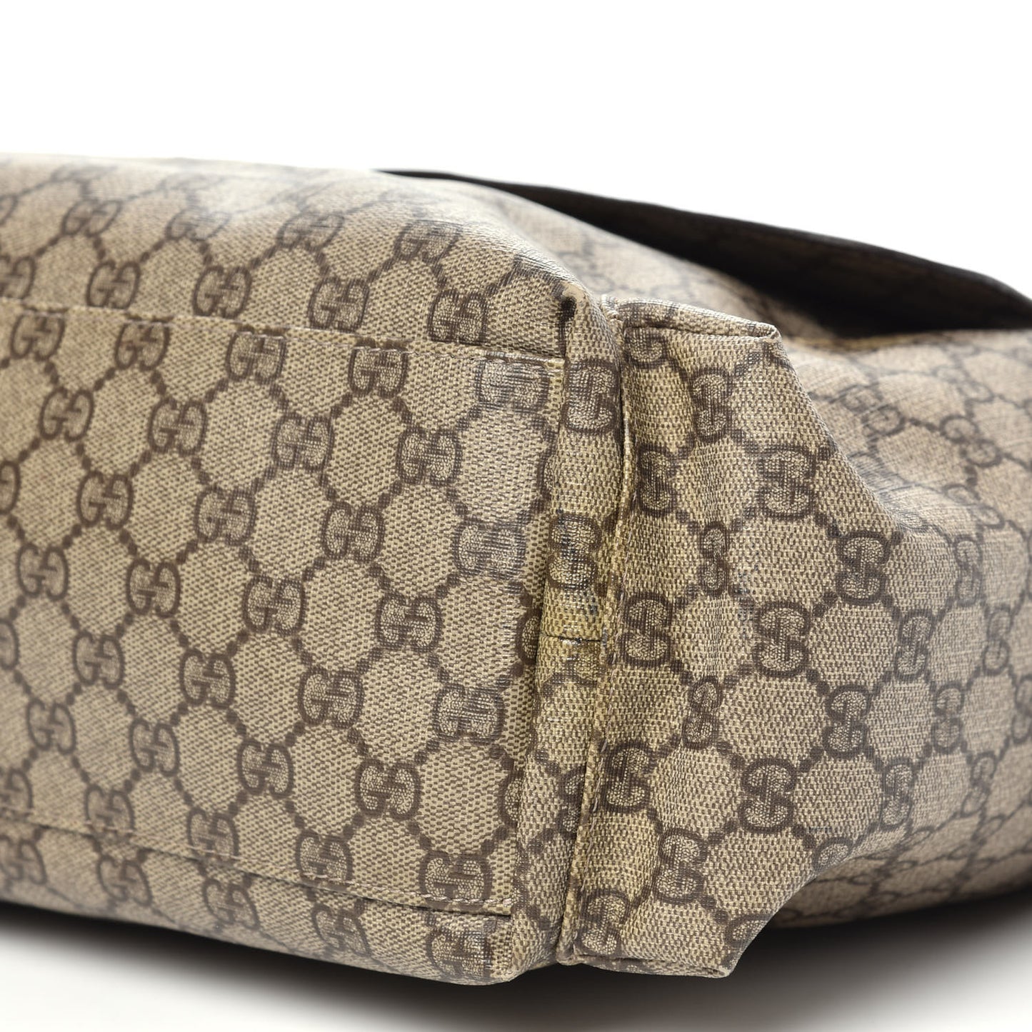 GG Supreme Monogram Selleria Calfskin Messenger Diaper Bag Beige Ebony Cocoa Dark Chocolate
