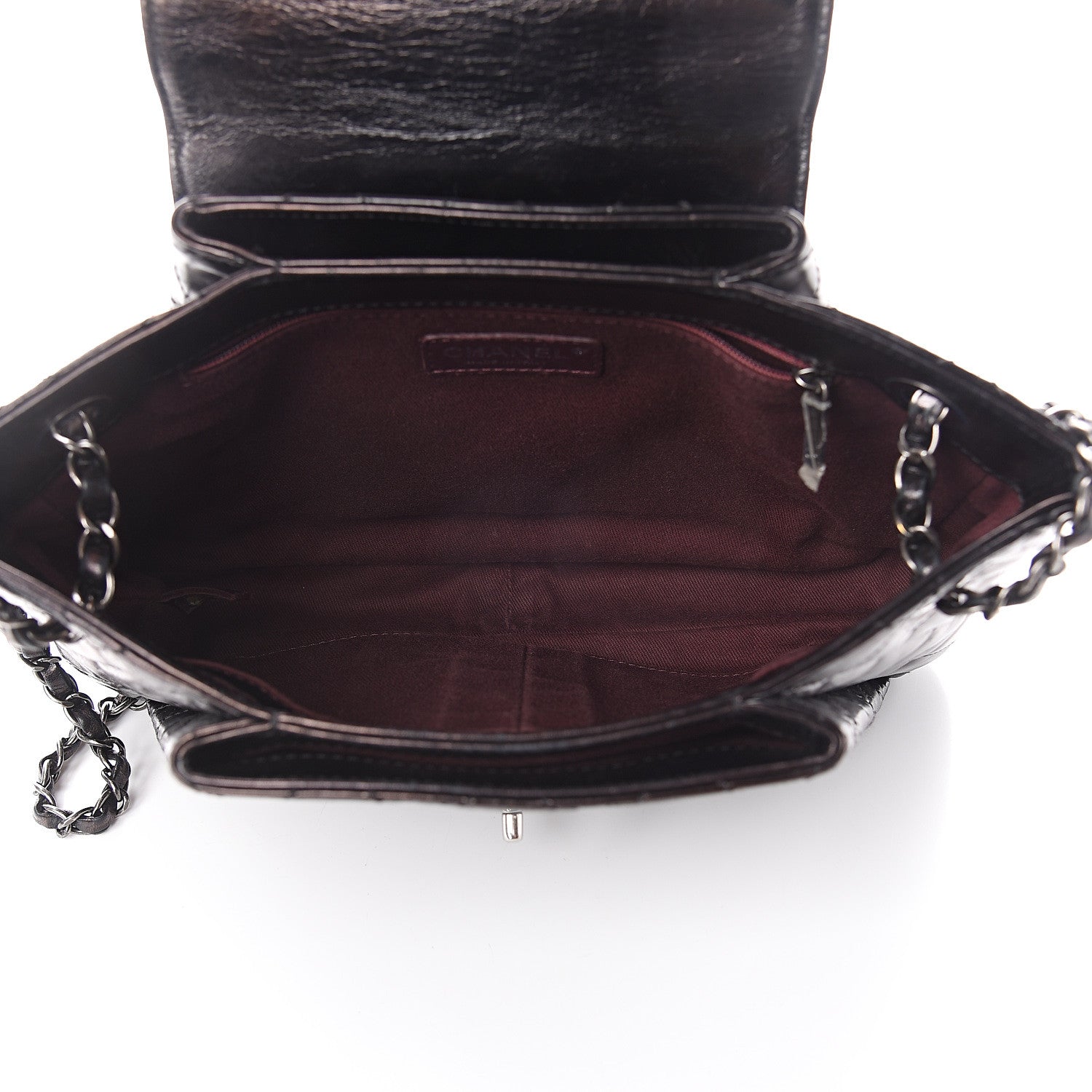 Chanel Glazed Calfskin Quilted Accordion Flap Black 4 of 9